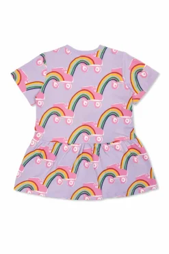 Stella McCartney Kids FIOLETOWY Sukienka z nadrukiem