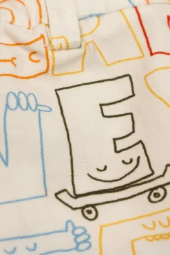 Stella McCartney Kids kremowy Bawełniane spodnie z nadrukiem