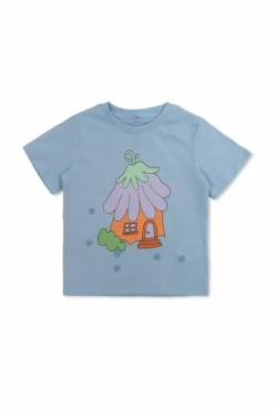 Stella McCartney Kids NIEBIESKI T-shirt z kolorowymi przypinkami