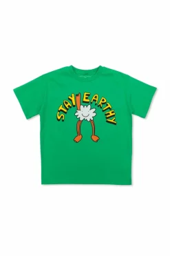 Stella McCartney Kids ZIELONY T-shirt z nadrukiem