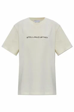 Stella McCartney kremowy T-shirt z logo