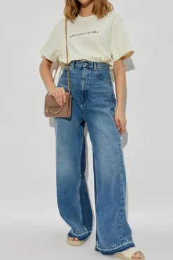 Stella McCartney kremowy T-shirt z logo