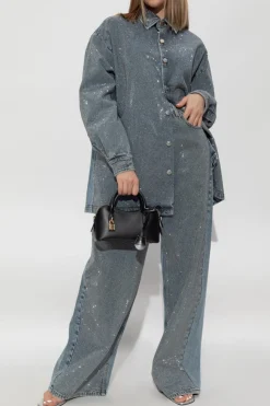 Stella McCartney NIEBIESKI Jeansy z połyskującymi cekinami