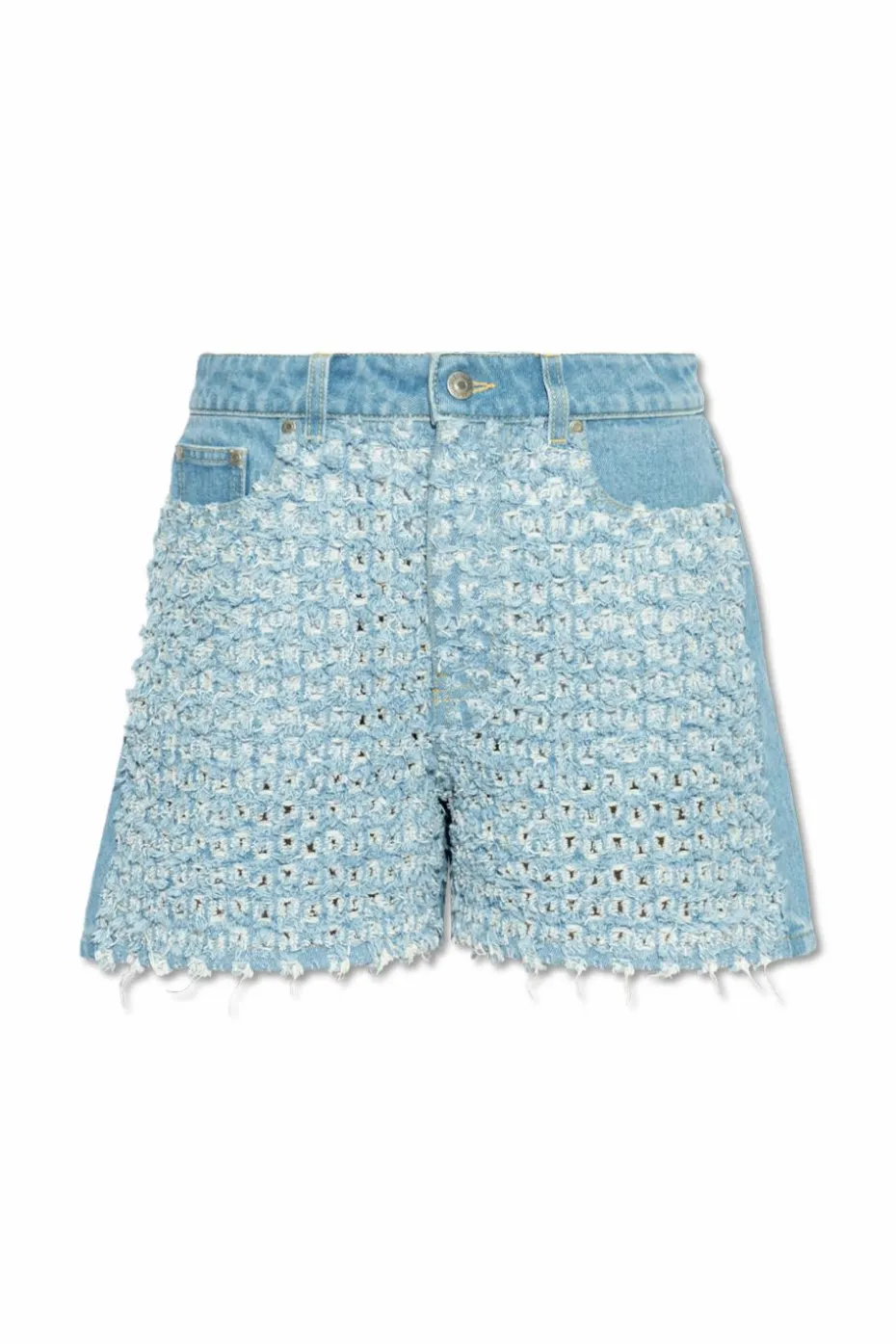 Stella McCartney NIEBIESKI Jeansowa szorty z wysokim stanem