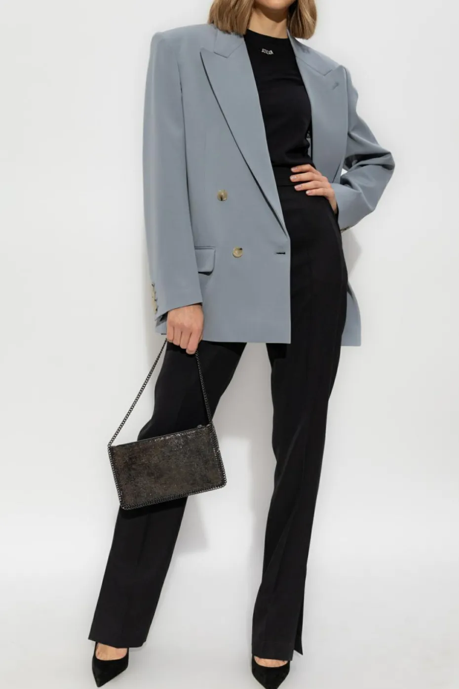 Stella McCartney SZARY Dwurzędowa marynarka