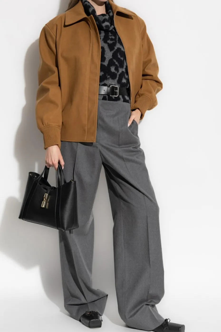 Stella McCartney SZARY Golf z motywem zwierzęcym
