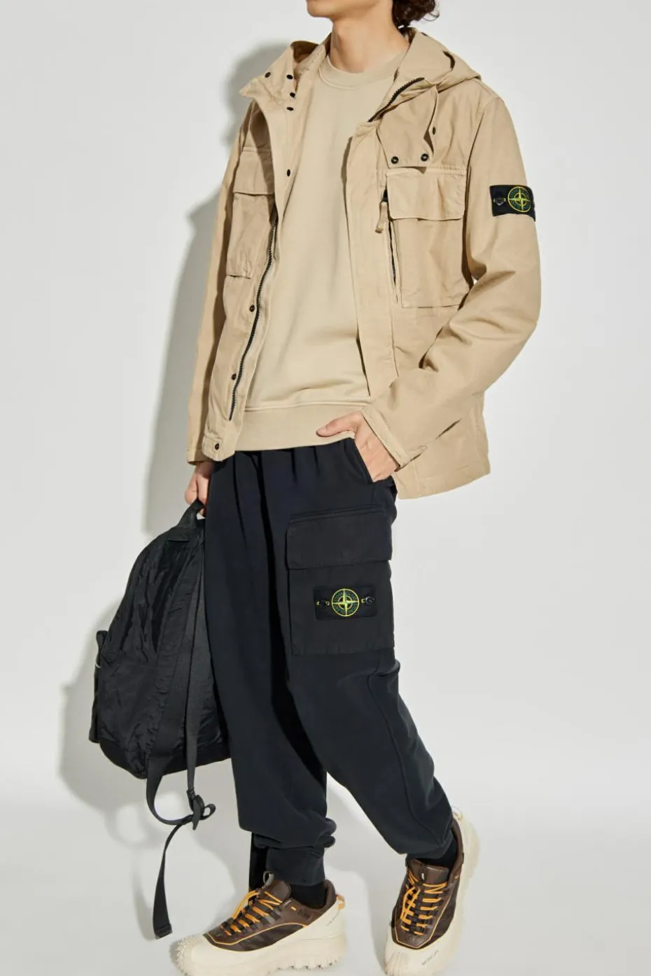 Stone Island beżowy Kurtka z kapturem