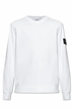 Stone Island BIAŁY Bluza z naszywką z logo