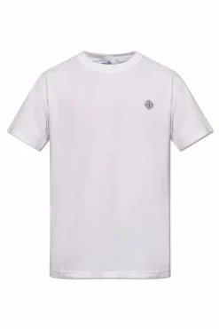Stone Island BIAŁY T-shirt z logo