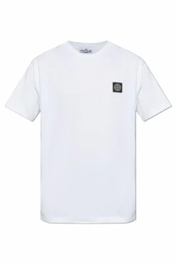 Stone Island BIAŁY T-shirt z logo