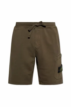 Stone Island BRĄZOWY Szorty z logo