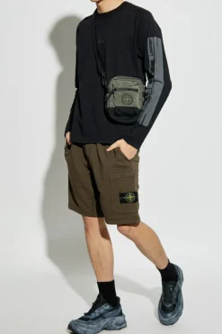 Stone Island BRĄZOWY Szorty z logo