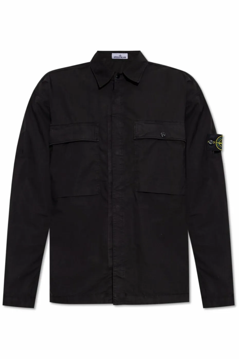 Stone Island CZARNY Bawełniana koszula z kieszeniami