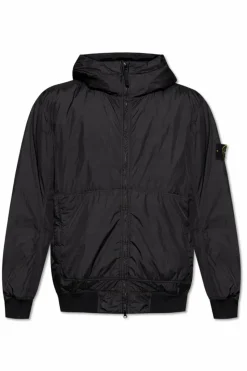 Stone Island CZARNY Kurtka z kapturem `Garment`
