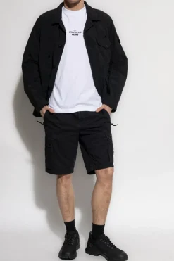Stone Island CZARNY Kurtka z kieszeniami