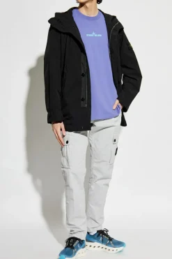 Stone Island CZARNY Kurtka z kapturem