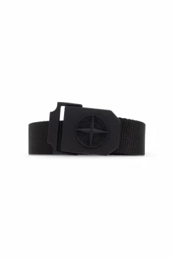 Stone Island CZARNY Pasek z logo