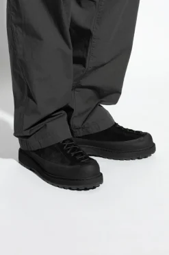 Stone Island CZARNY Skórzane buty