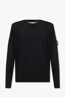 Stone Island CZARNY Sweter z logo