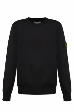 Stone Island CZARNY Sweter z logo