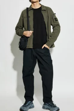 Stone Island CZARNY Sweter z logo