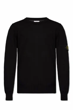 Stone Island CZARNY Sweter z logo