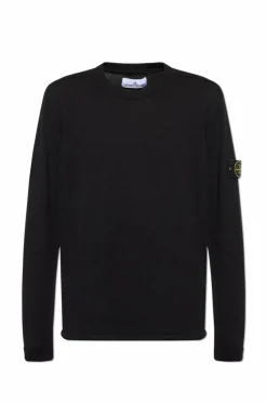 Stone Island CZARNY Sweter z logo