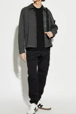 Stone Island CZARNY Sweter z logo
