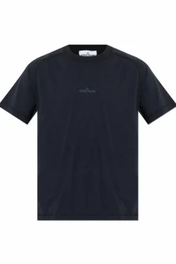 Stone Island CZARNY T-shirt z logo