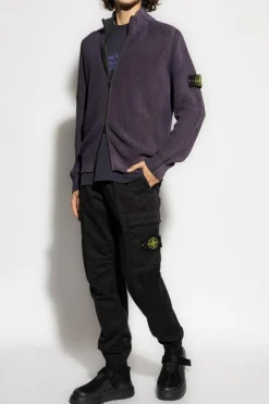 Stone Island FIOLETOWY T-shirt z logo