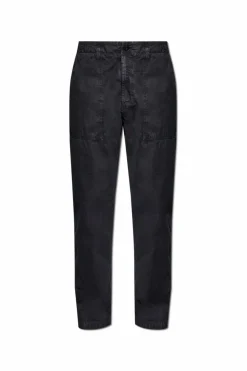 Stone Island GRANATOWY Bawełniane spodnie.