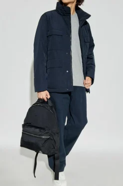Stone Island GRANATOWY Kurtka ocieplana `Micro Twill`