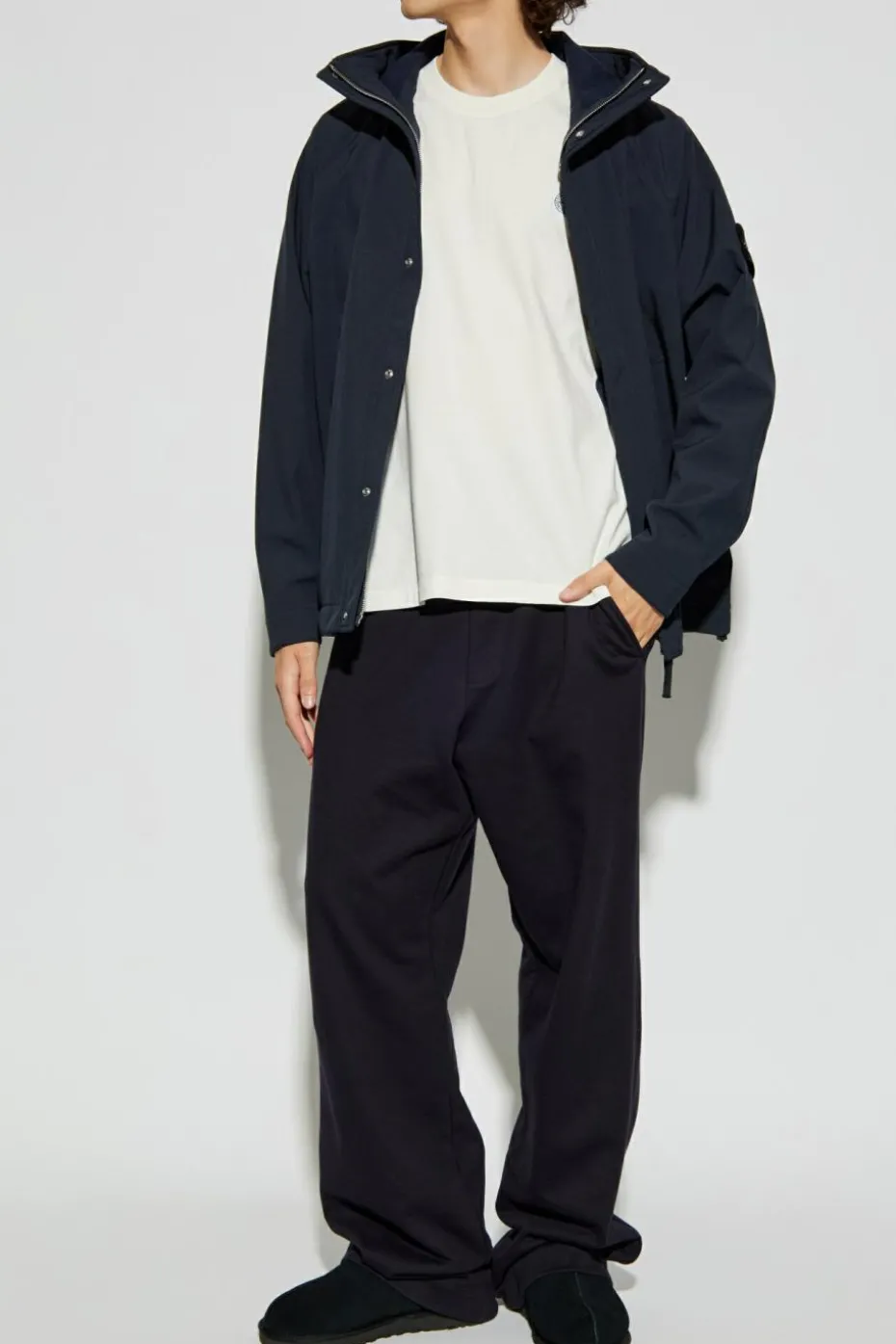 Stone Island GRANATOWY Kurtka z kapturem