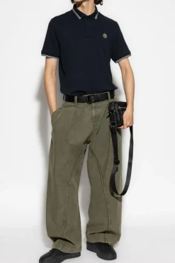 Stone Island GRANATOWY Polo z logo