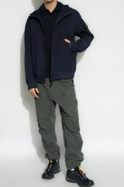 Stone Island GRANATOWY Polo z naszywką z logo