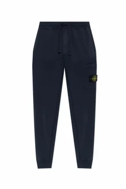 Stone Island GRANATOWY Spodnie dresowe z logo