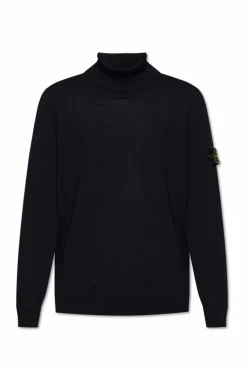 Stone Island GRANATOWY Wełniany golf