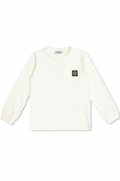 Stone Island Junior BIAŁY T-shirt z długimi rękawami