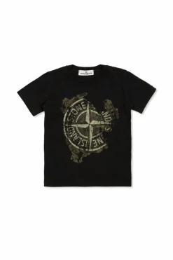 Stone Island Junior CZARNY T-shirt z logo