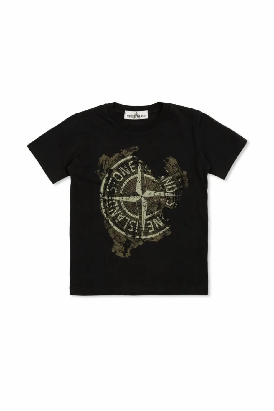 Stone Island Junior CZARNY T-shirt z logo