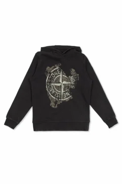 Stone Island Junior CZARNY Bluza z kapturem