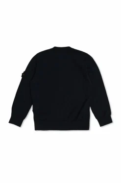 Stone Island Junior GRANATOWY Bawełniany sweter