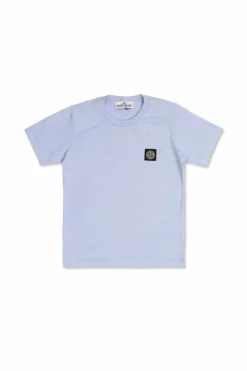 Stone Island Junior NIEBIESKI T-shirt z logo