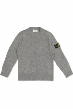 Stone Island Junior SZARY Sweter z logo