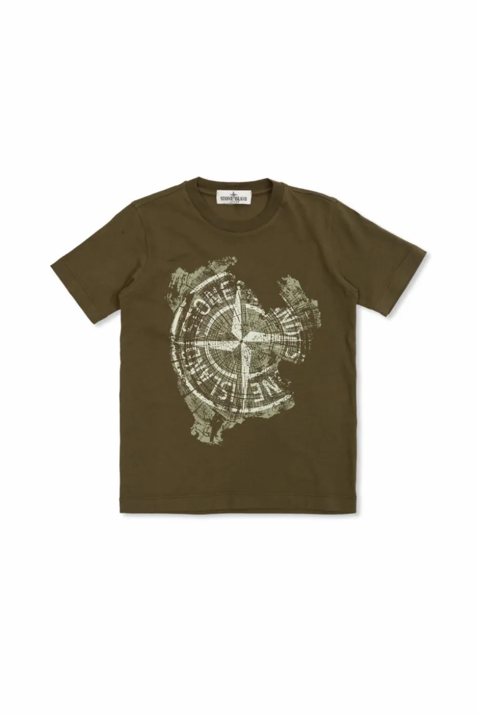 Stone Island Junior ZIELONY T-shirt z logo