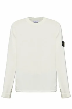 Stone Island kremowy Sweter z logo