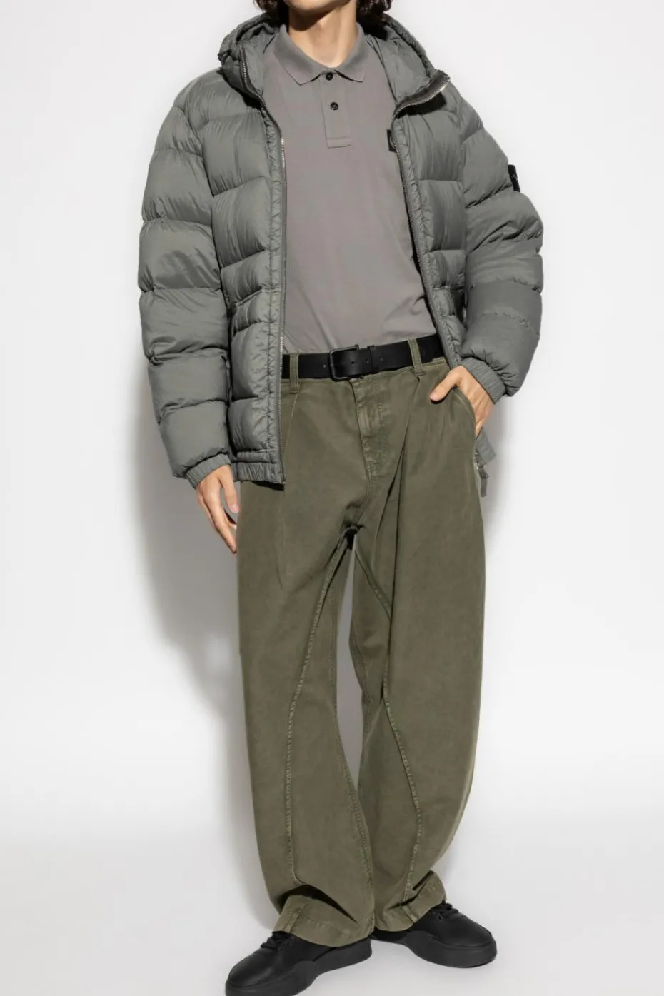 Stone Island SZARY Kurtka puchowa `Seamless Tunnel`