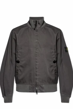 Stone Island SZARY Kurtka z odpinaną naszywką