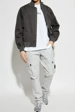 Stone Island SZARY Kurtka z odpinaną naszywką