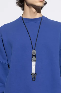 Stone Island SZARY Smycz z logo